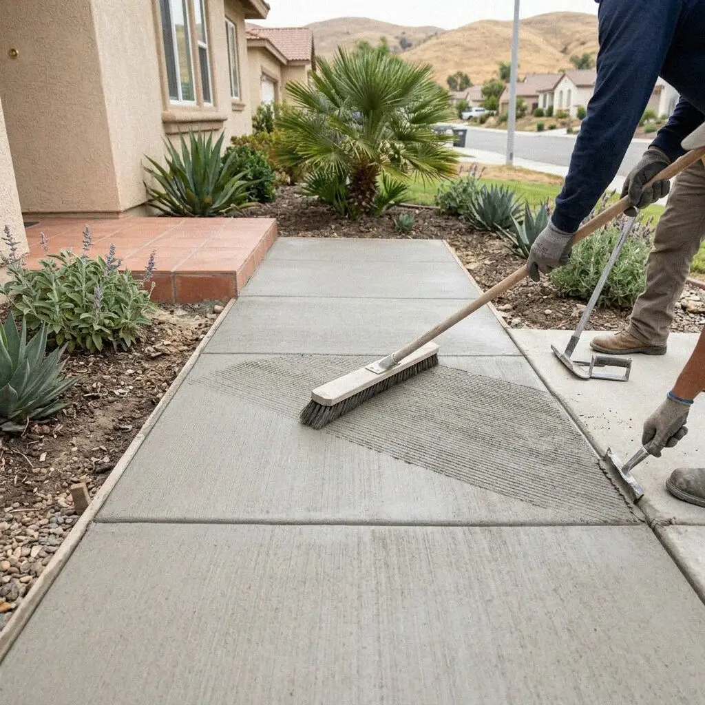 Crew setting forms for a new frontage walk in Anaheim